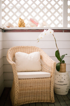 Chelsea House Worth Chair Handwoven Rattan Club Chair In Messel Green — Coastal Vintage Charm, Sculptural Comfort 93297782