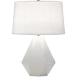 Robert Abbey Lily Delta Table Lamp Lily Glazed Ceramic with Polished Nickel Accents Oyster Linen Shade