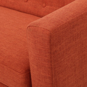 English Elm Mid-century Modern Loveseat Button-tufted Linen Fabric Sofa for Compact Living Spaces N771P407433C