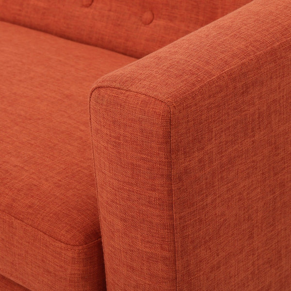English Elm Mid-century Modern Loveseat Button-tufted Linen Fabric Sofa for Compact Living Spaces N771P407433C