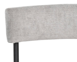 Sunpan Seneca Dining Chair Set of 2 - Modern Open Back Design with Stylish Steel Frame for Contemporary Homes Black / Polo Club Stone