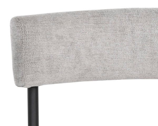 Sunpan Seneca Dining Chair Set of 2 - Modern Open Back Design with Stylish Steel Frame for Contemporary Homes Black / Polo Club Stone