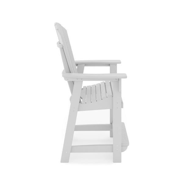 English Elm Adirondack Hdpe Poly Lumber Counter Chair Ergonomic Outdoor Stool for Patio Dining Dark Gray B195P198789
