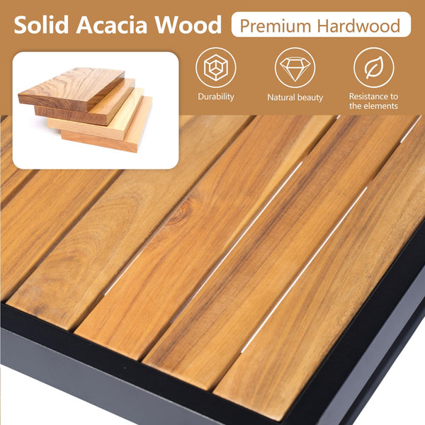 English Elm Christopher Knight Home® - Outdoor 4-Piece Acacia Wood & Metal Patio Sofa Set - Stylish, Weather-Resistant Comfort For Your Space N757S438856B