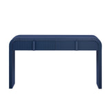 English Elm Trexm Unique Modern Rounded Silhouette and Smooth Surface Console Table With 2 Drawers For Living Room and Entryway(Navy Blue)