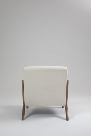 English Elm Mid Century Modern Accent Chair Natural Wood Frame Upholstered with Lumbar Cushion Support W2530P407184