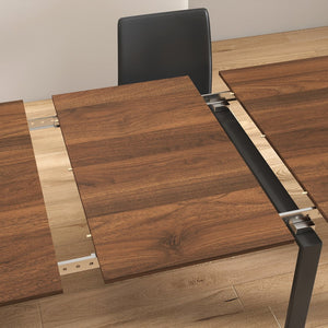 English Elm Modern Extendable Dining Table with Built-In Outlet, USB Ports & Storage, Space-Saving Console to 118" Walnut W331S00191