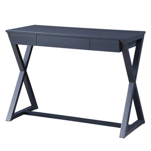 English Elm Nalo Charcoal Finish Console Table with X-Base, Sturdy Wood Top, Dovetail Drawer & Hidden Storage B2726P256304