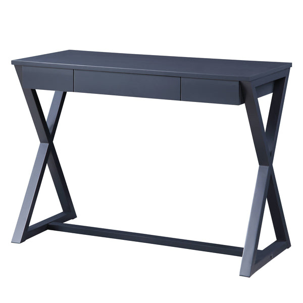 English Elm Nalo Charcoal Finish Console Table with X-Base, Sturdy Wood Top, Dovetail Drawer & Hidden Storage B2726P256304