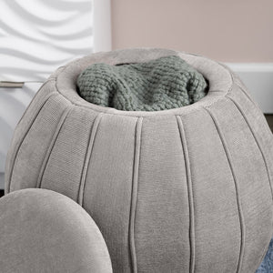 Crestview Collection Modern Chenille Ottoman With Hidden Storage - Stylish & Functional Accent For Your Living Room Space Tan Solid Wood Evfzr4340tau