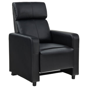 English Elm Warren Black 3-Seater Reclining Home Theater Sofa with Faux Leather, Pocket Coils & Plush Foam Support B062S00954