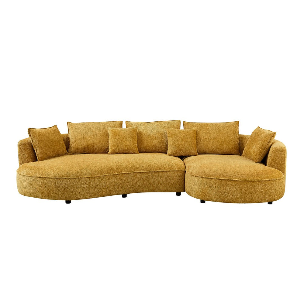 English Elm Oversized Boucle Cloud Sectional with Right Chaise Five Seat Curved Living Room Sofa W876S00321