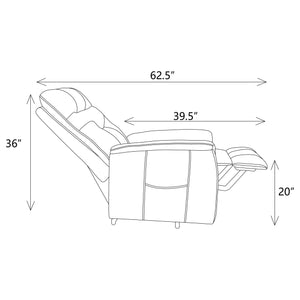 English Elm Parker Plush Charcoal Power Lift Massage Recliner with Heat, USB Remote, Gel Memory, Storage Pockets B062P333410
