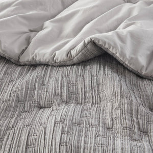 English Elm 3 Modern King/Cal King 3-Piece Bedding Set Charcoal Sateen Weave Comforter & Shams All-Season Cotton Blend B035P309787