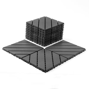 English Elm Plastic Interlocking Patio Tiles Waterproof Pp Grid for Pool Decks and Balconies 44 Pack W3022P251841