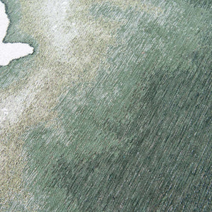 Louis de Poortere Meditation Collection Abstract Ink Blot Area Rug Coastal Teal for Serene Living Spaces Palm Green 9'6 x 9'6 120118