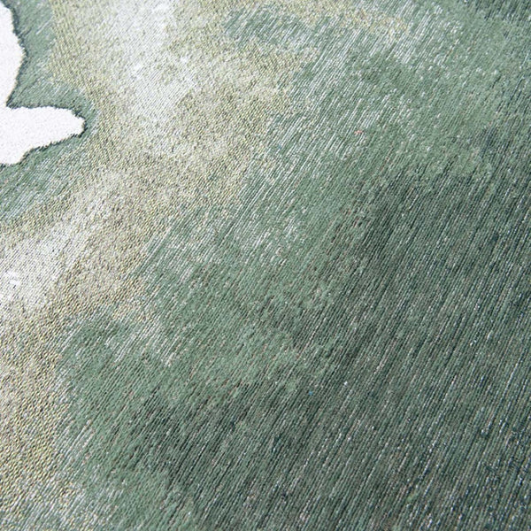 Louis de Poortere Meditation Collection Abstract Ink Blot Area Rug Coastal Teal for Serene Living Spaces Palm Green 9'6 x 9'6 120118