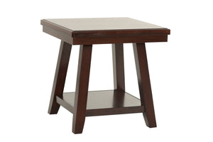 English Elm Modern Walnut Finish End Table with Open Shelf, Solid Rubberwood Legs, 22" x 24" x 22"H Stylish Storage B011P396188