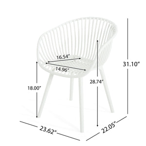English Elm Christopher Knight Home® - Mykonos Weather-Resistant Outdoor Dining Chair Set of 2 with Durable Resin Frame and Perforated Design White N775P176700W