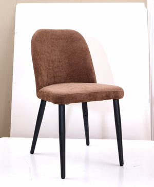 English Elm Dark Brown Suede Armless Dining Chairs with Sleek Metal Legs Foam Padded Set of 2 T3967P431251