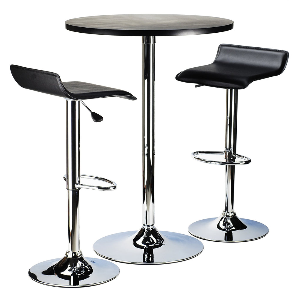 Winsome Wood Spectrum 3-piece Modern Pub Table Set With Adjustable Swivel Stools, Black & Chrome For Stylish Dining Black ,Metal Composite Wood ,Metal 93324-winsome-wood