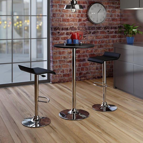 Winsome Wood Spectrum 3-piece Modern Pub Table Set With Adjustable Swivel Stools, Black & Chrome For Stylish Dining Black ,Metal Composite Wood ,Metal 93324-winsome-wood