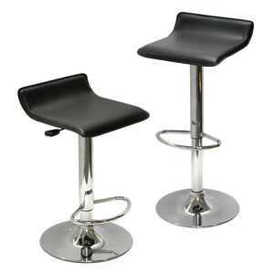 Winsome Wood Spectrum Adjustable Swivel Stool Set Of 2 - Modern Black Pvc & Chrome, Height-adjustable Comfort Black ,Metal Pvc ,Metal 93329-winsome-wood