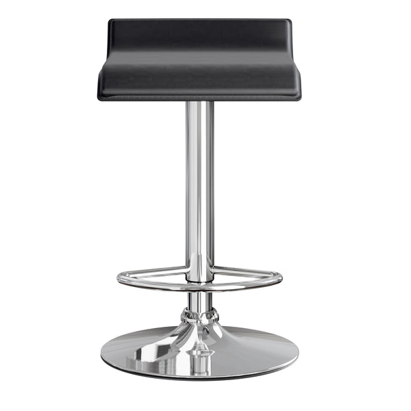 Winsome Wood Spectrum Adjustable Swivel Stool Set Of 2 - Modern Black Pvc & Chrome, Height-adjustable Comfort Black ,Metal Pvc ,Metal 93329-winsome-wood