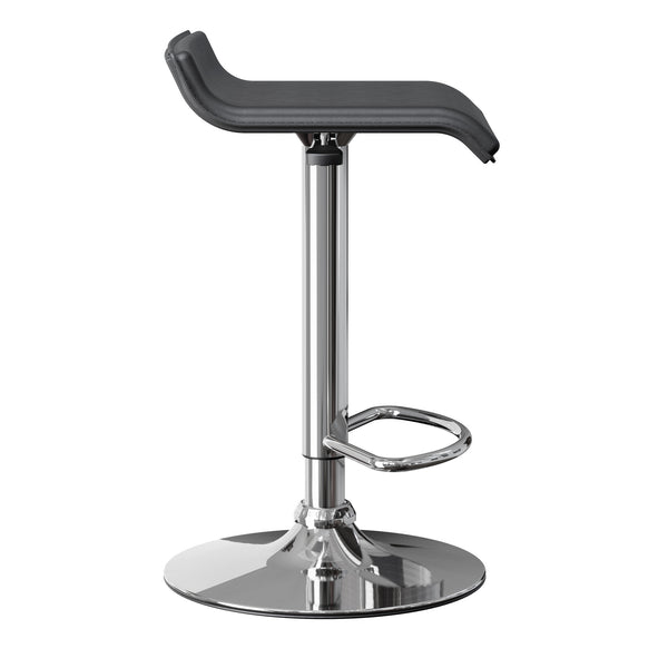 Winsome Wood Spectrum Adjustable Swivel Stool Set Of 2 - Modern Black Pvc & Chrome, Height-adjustable Comfort Black ,Metal Pvc ,Metal 93329-winsome-wood