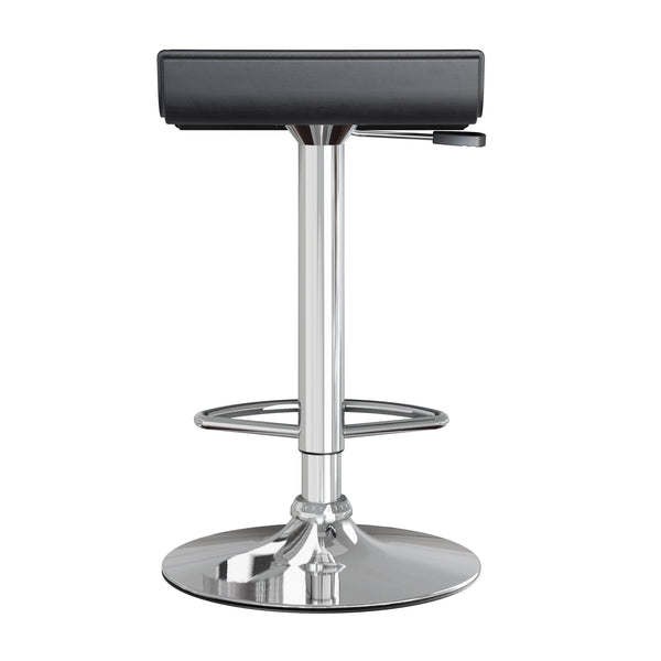 Winsome Wood Spectrum Adjustable Swivel Stool Set Of 2 - Modern Black Pvc & Chrome, Height-adjustable Comfort Black ,Metal Pvc ,Metal 93329-winsome-wood