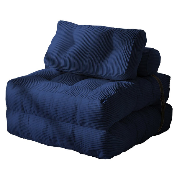 English Elm Modular Floor Sectional Corduroy Sofa Bed Low Profile Convertible for Studio Living Blue W3737P426645
