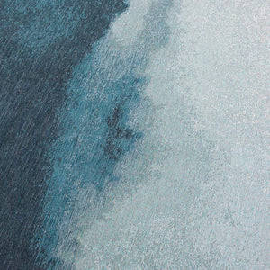 Louis de Poortere Meditation Collection Abstract Ink Blot Area Rug Coastal Teal for Serene Living Spaces Inkjet 9'6 x 9'6 120119