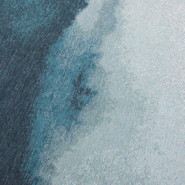 Louis de Poortere Meditation Collection Abstract Ink Blot Area Rug Coastal Teal for Serene Living Spaces Inkjet 9'6 x 9'6 120119