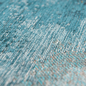 Louis de Poortere Meditation Collection Abstract Ink Blot Area Rug Coastal Teal for Serene Living Spaces Inkjet 9'6 x 9'6 120119