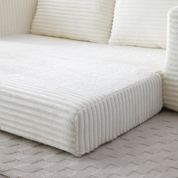 English Elm Memory Foam Cloud Loveseat with Pull-Out Bed, Convertible Floor Sofa Bed for Small Spaces and Guests Beige W2677P395121