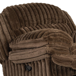 English Elm Manual Glider Recliner Plush Fur-Like Corduroy Upholstery, Smooth Glide, Padded Arms & Backrest Chocolate 28 L x 45 W x 33 H B089P296896