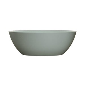 English Elm 65'' Resin Stone Freestanding Soaking Tub Ergonomic Matte White Spa Bath Turquoise Green W2753P347485