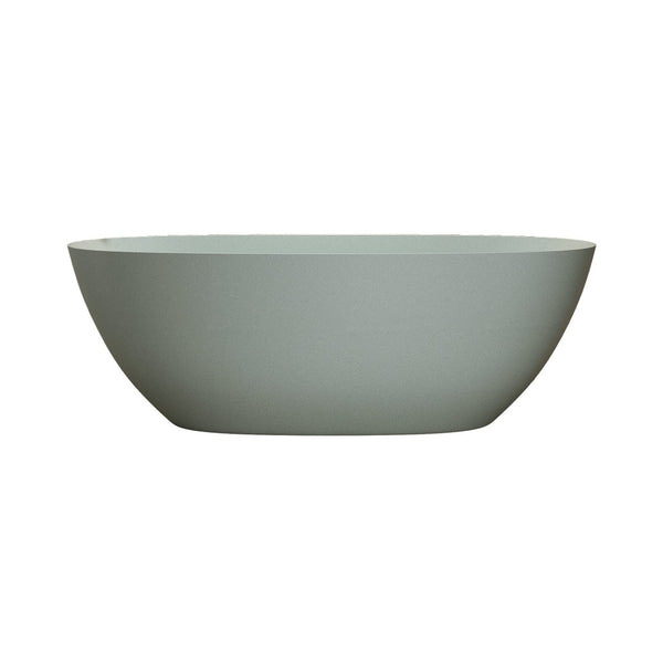 English Elm 65'' Resin Stone Freestanding Soaking Tub Ergonomic Matte White Spa Bath Turquoise Green W2753P347485