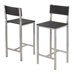 Winsome Wood Hanley 3-piece Space-saving Kitchen Table Set With Stylish Counter Stools - Modern Black & Steel Design Black ,Metal Composite Wood ,Metal 93336-winsome-wood