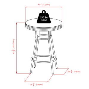 Winsome Wood Summit 3-piece High Table Set With Swivel Seats – Modern Black & Chrome Pub Style For Dining & Fun Black ,Metal Composite Wood ,Metal 93338-winsome-wood