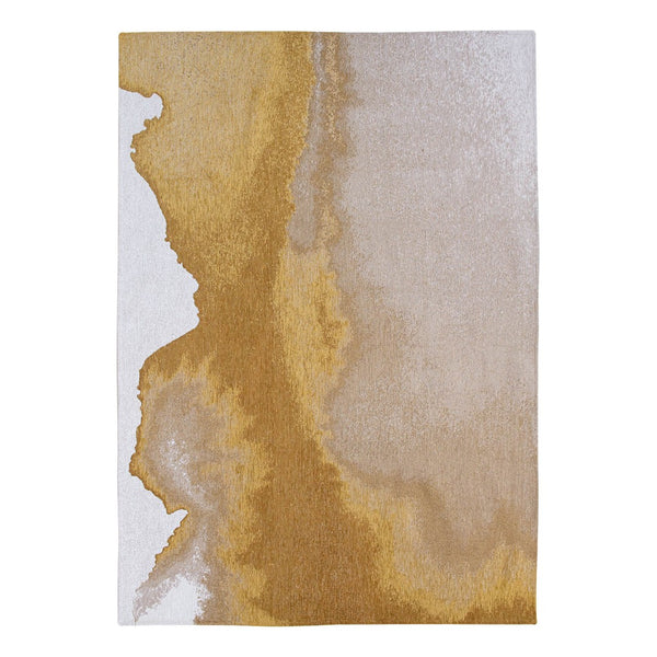 Louis de Poortere Meditation Collection Abstract Ink Blot Area Rug Coastal Teal for Serene Living Spaces Sunset 9'6 x 9'6 120120