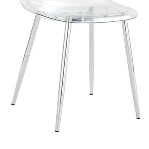 English Elm Table and Chair Set Tempered Glass Top with Six Transparent Seats for Modern Dining W1151S04556