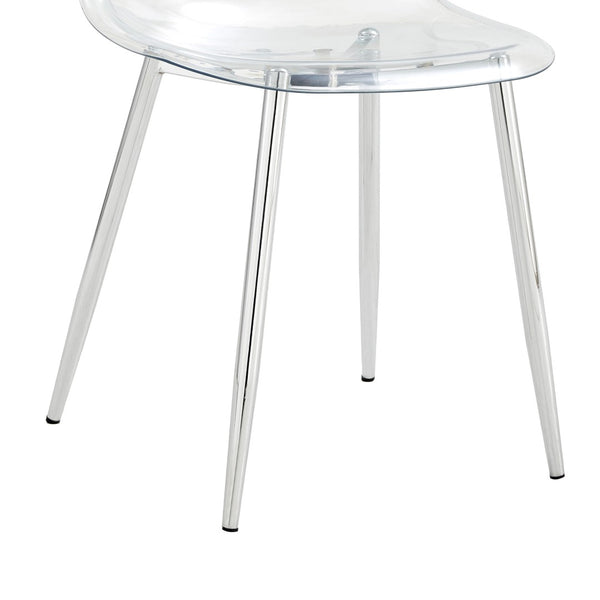 English Elm Table and Chair Set Tempered Glass Top with Six Transparent Seats for Modern Dining W1151S04556