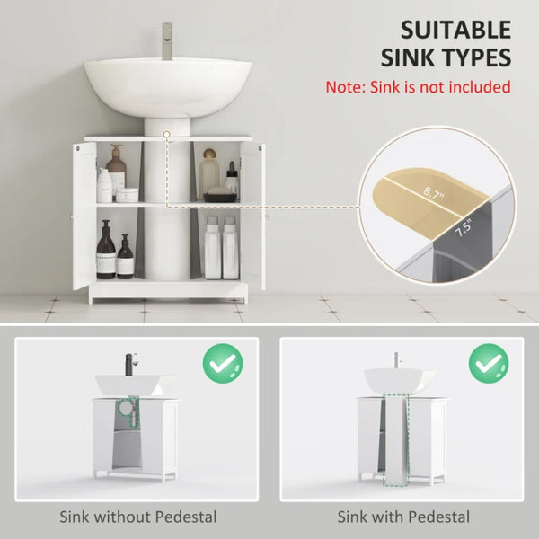 English Elm Practical Pedestal Sink Cabinet with Farmhouse X-door Design and Enclosed Bathroom Storage T3971P470133
