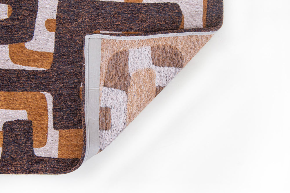 Louis de Pootere Craft Kuba 100% PET Poly Mechanically Woven Jacquard Flatweave Abstract Rug Bison 9'2" x 12'10"