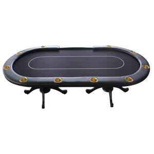 English Elm 96" Oval Casino Poker Table Seats 10 with Speed Cloth Felt Vinyl Armrest Cup Holders Black W2748S00023