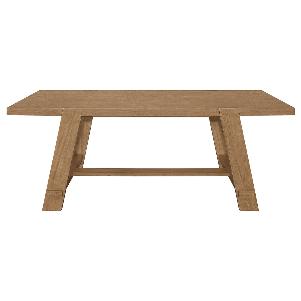 English Elm Gavilon Brown Rectangular Trestle Base Dining Table — Modern Farmhouse Wood Dining Table, 83.75" L B062S01221