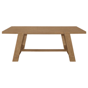 English Elm Gavilon Brown Rectangular Trestle Base Dining Table — Modern Farmhouse Wood Dining Table, 83.75" L B062S01221