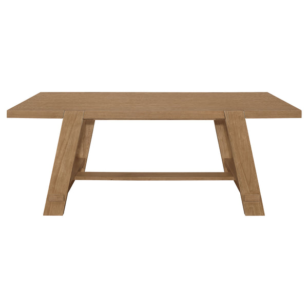 English Elm Gavilon Brown Rectangular Trestle Base Dining Table — Modern Farmhouse Wood Dining Table, 83.75" L B062S01221