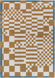 Louis de Pootere Craft Chess 100% PET Poly Mechanically Woven Jacquard Flatweave Geometric Rug Honey 9'2" x 12'10"